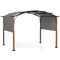 Costway 10 x 12 FT Outdoor Retractable Pergola with Retractable Canopy Wood Looking Posts Beige/Gray